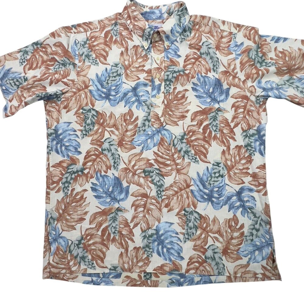 Reyn Spooner Hawaiian Shirt Mens XL Cotton Blend Vintage Popover
